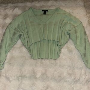 Mint Green Cropped Sweater